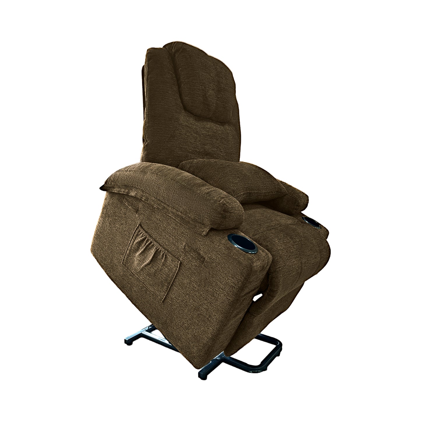 Sillón Masajeador Reclinable, Calentador y con Elevador Electrico Color Chocolate