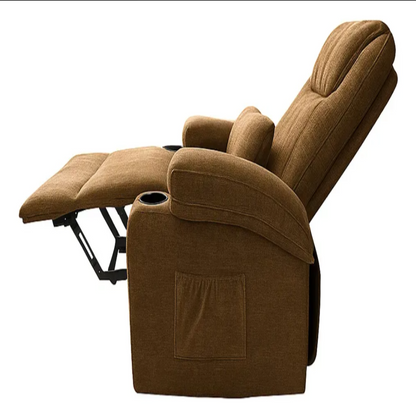 Sillón Masajeador Reclinable, Calentador y con Elevador Electrico Color Chocolate